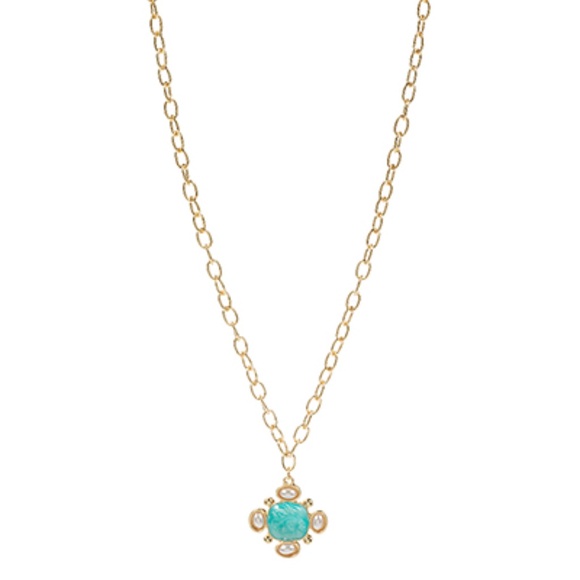 Pearlized Square Pendant Necklace - Picture 2 of 3